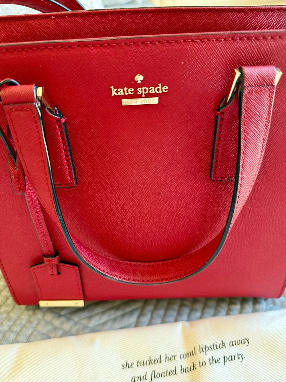 Kate Spade New York- Red Saffiano Leather Sachel